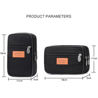 Men Outdoor Sports Waist Bag with Multi Pockets Canvas Slim Coin Purse Coin Pocket Bag Zipper Coin Purse for Best Gift